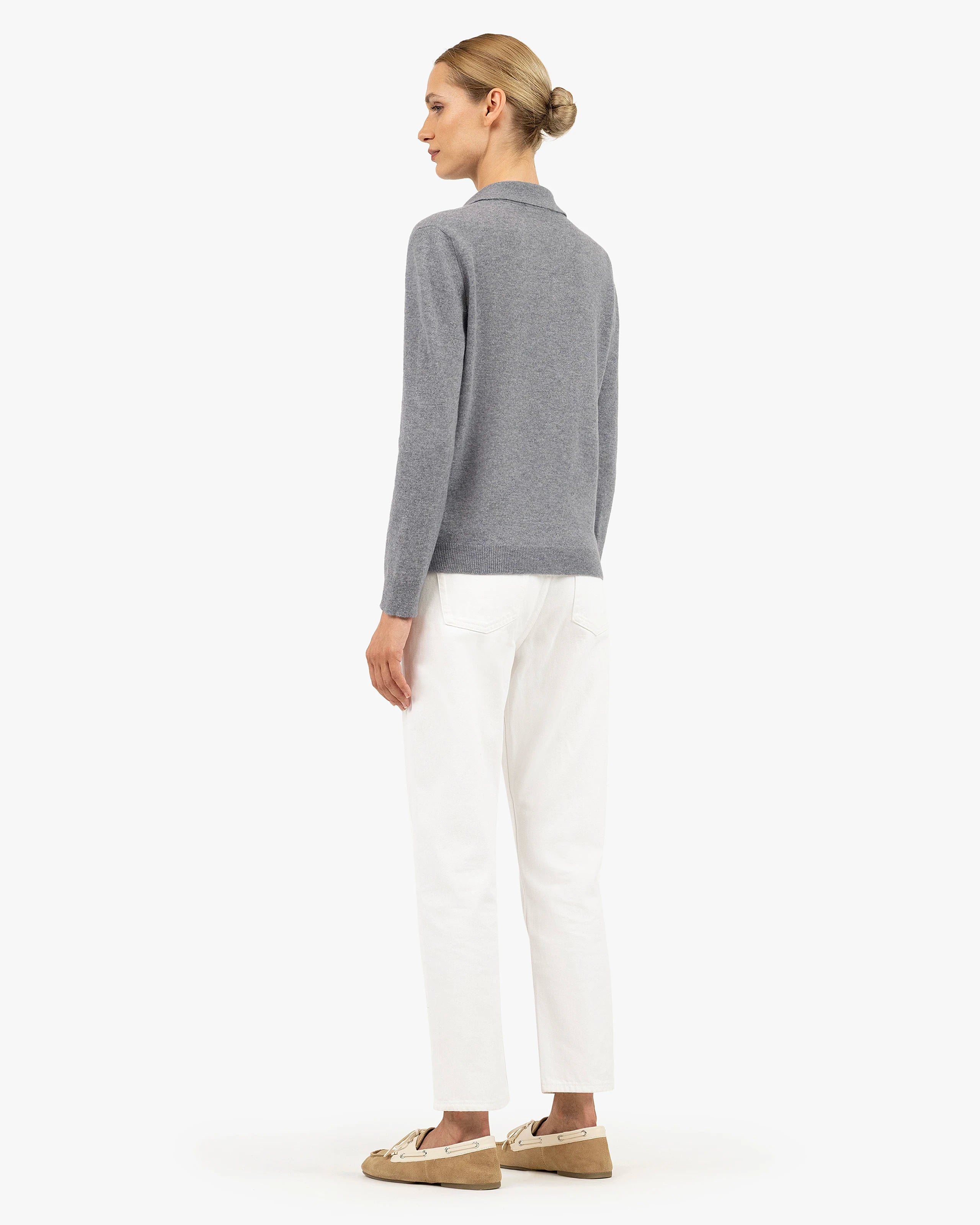 Women's Stresa Polo Sweater - Grey Cashmere