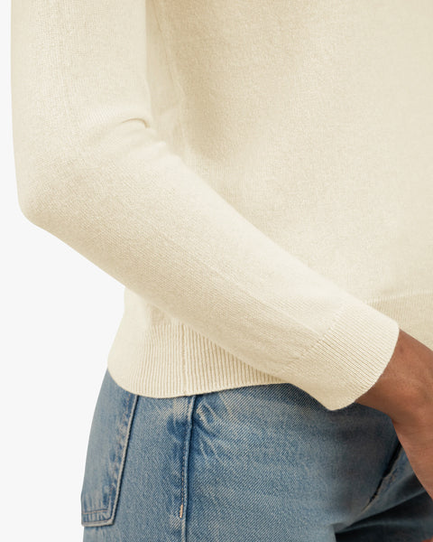 Women's Tribeca Crew Neck Sweater - White Cashmere