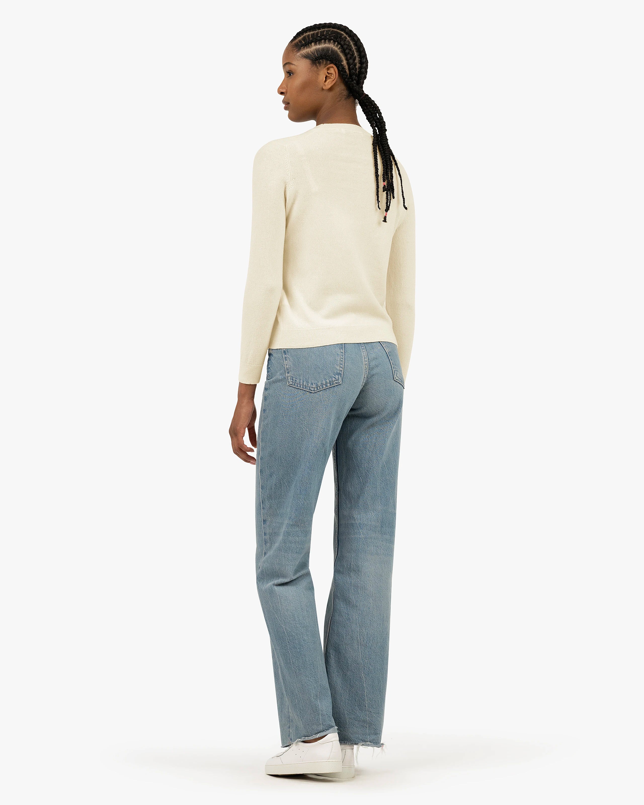 Women's Tribeca Crew Neck Sweater - White Cashmere