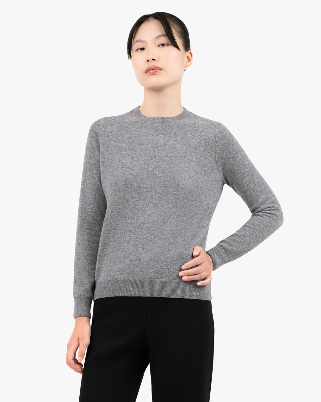 Women's Tribeca Crew Neck Sweater - Medium Grey Cashmere
