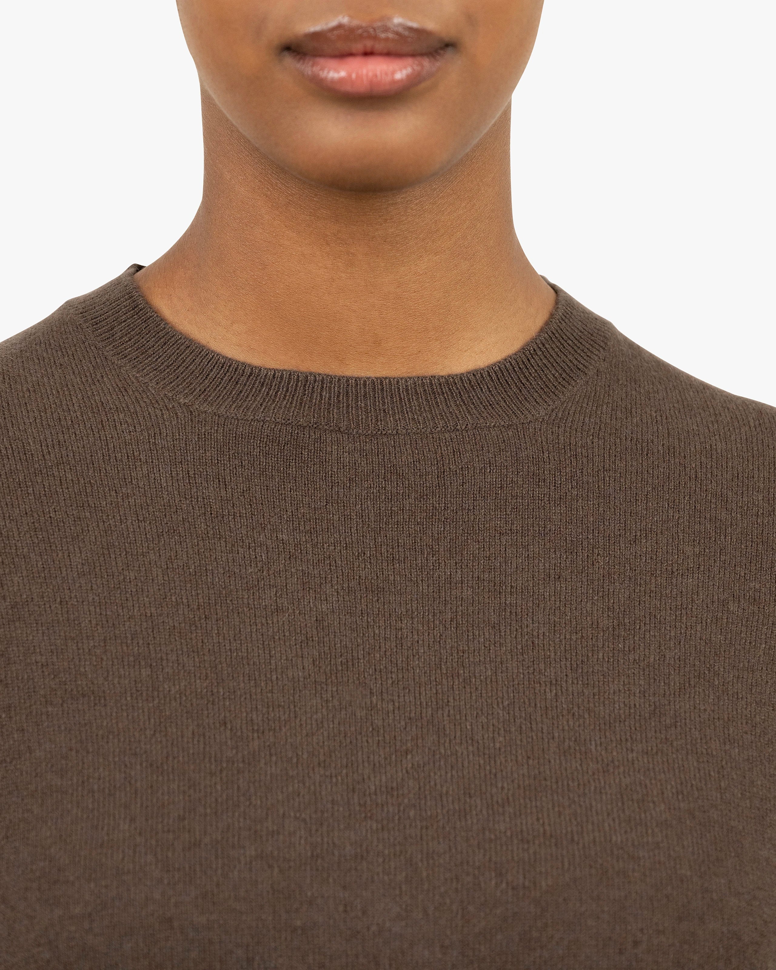 Women's Tribeca Crew Neck Sweater - Brown Cashmere