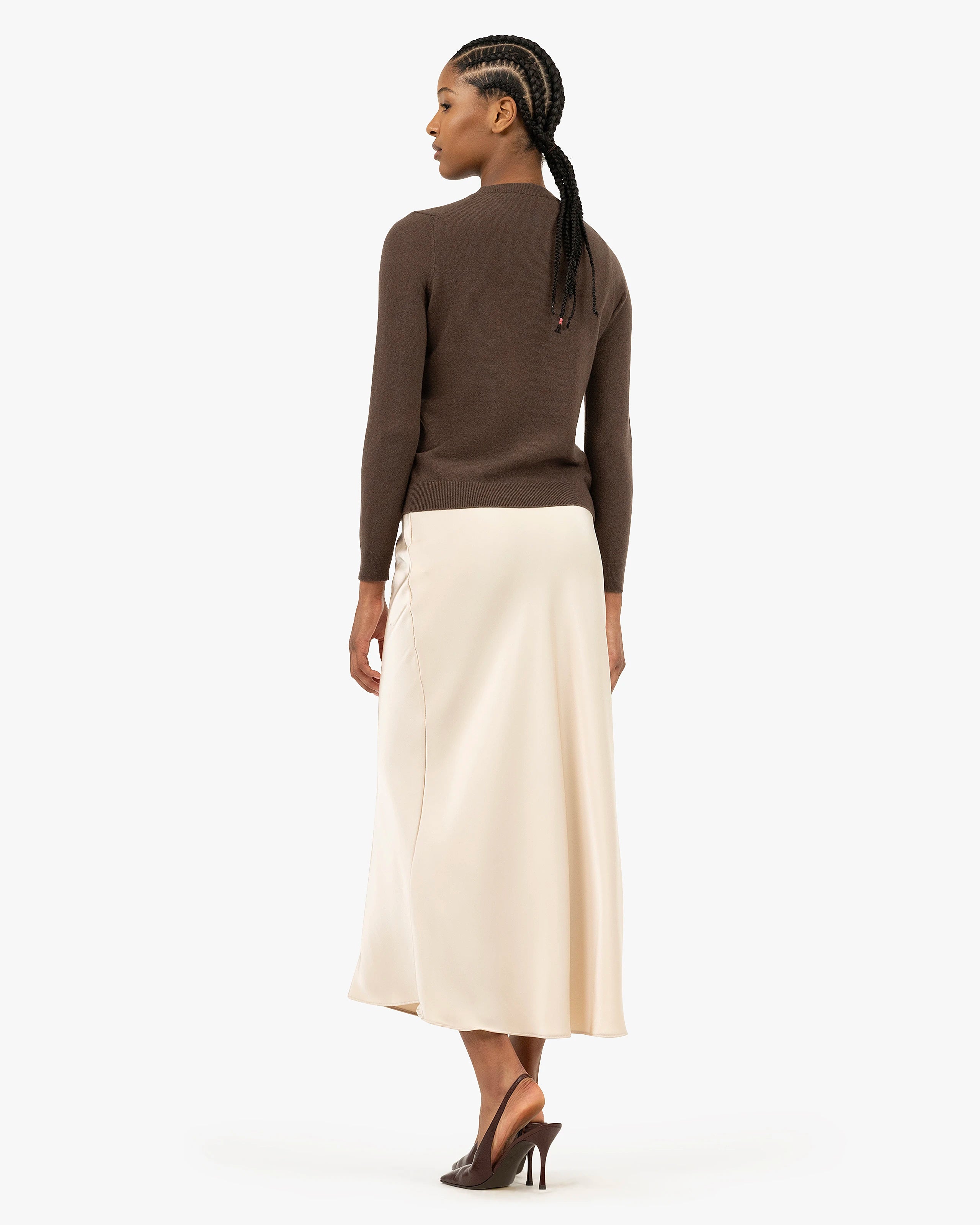 Women's Tribeca Crew Neck Sweater - Brown Cashmere