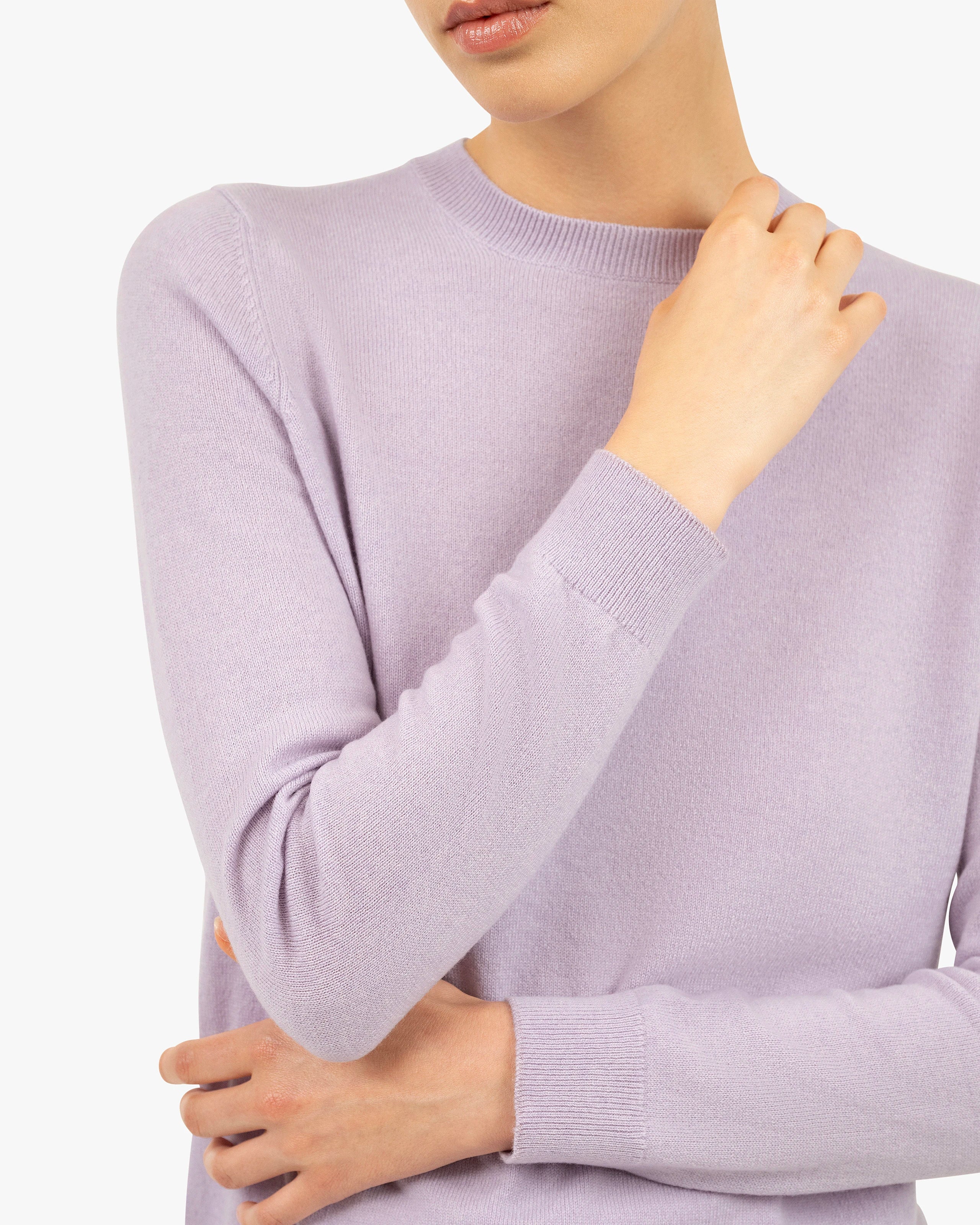 Women's Tribeca Crew Neck Sweater - Lilac Cashmere