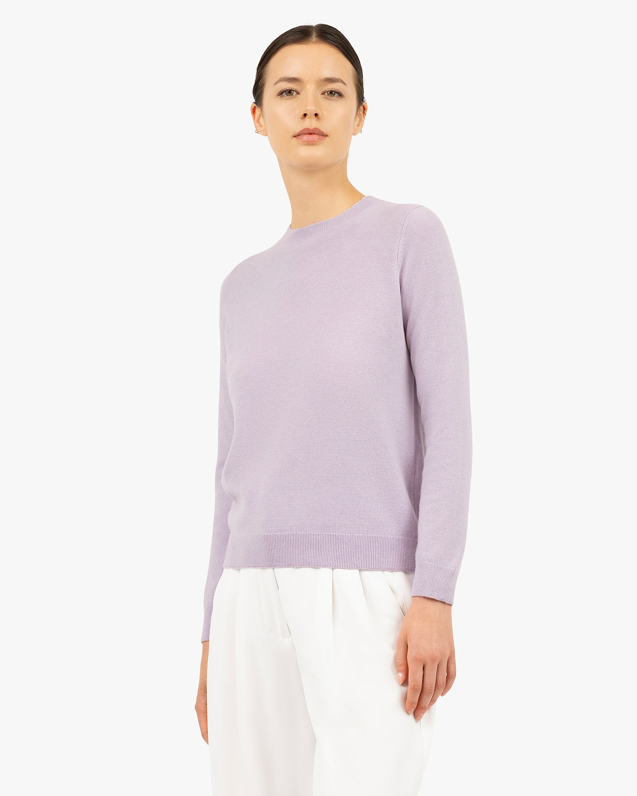 Women's Tribeca Crew Neck Sweater - Lilac Cashmere