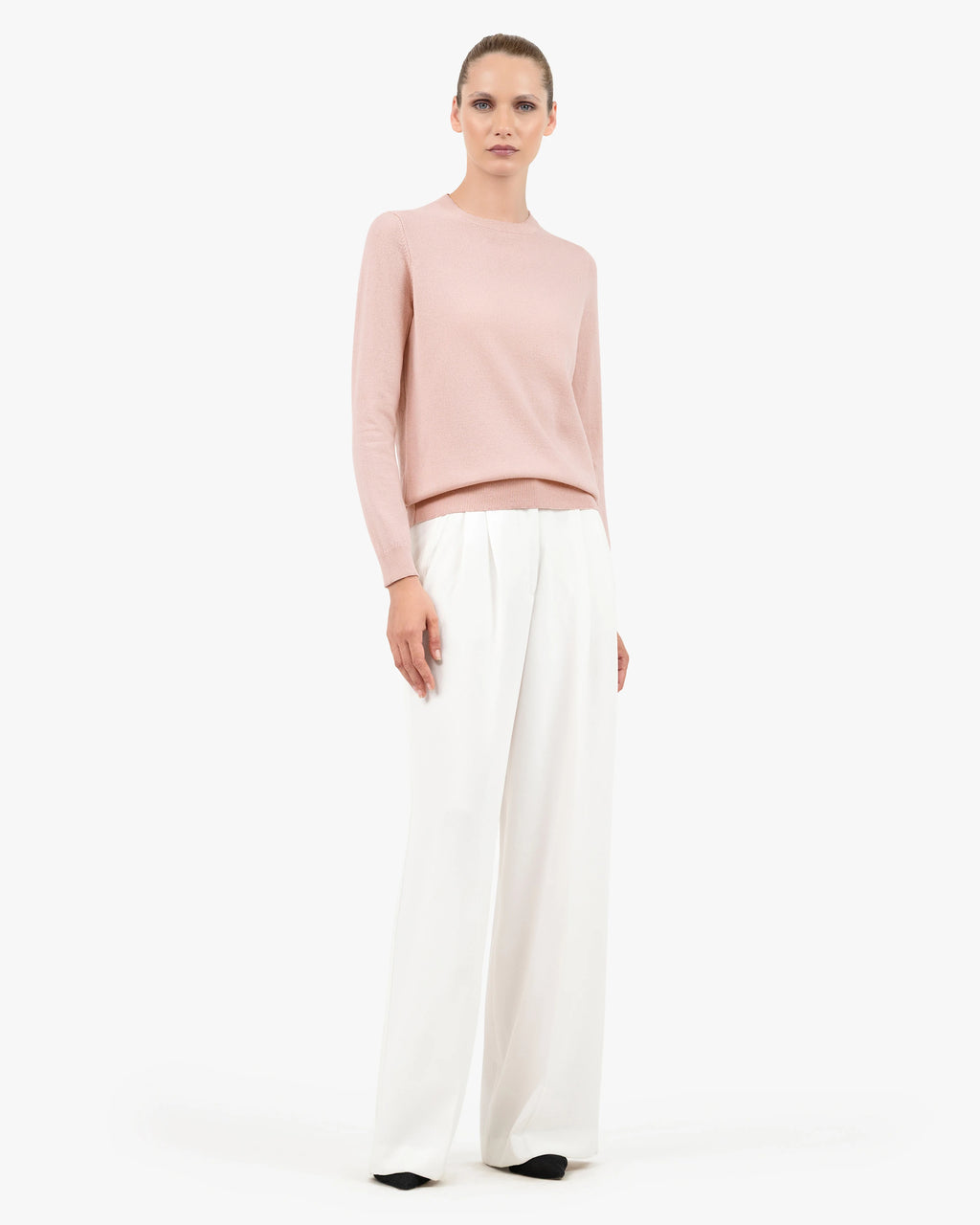 Women's Tribeca Crew Neck Sweater - Rose Cashmere