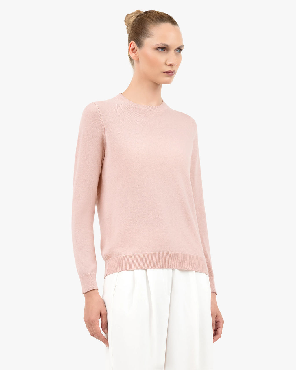 Women's Tribeca Crew Neck Sweater - Rose Cashmere