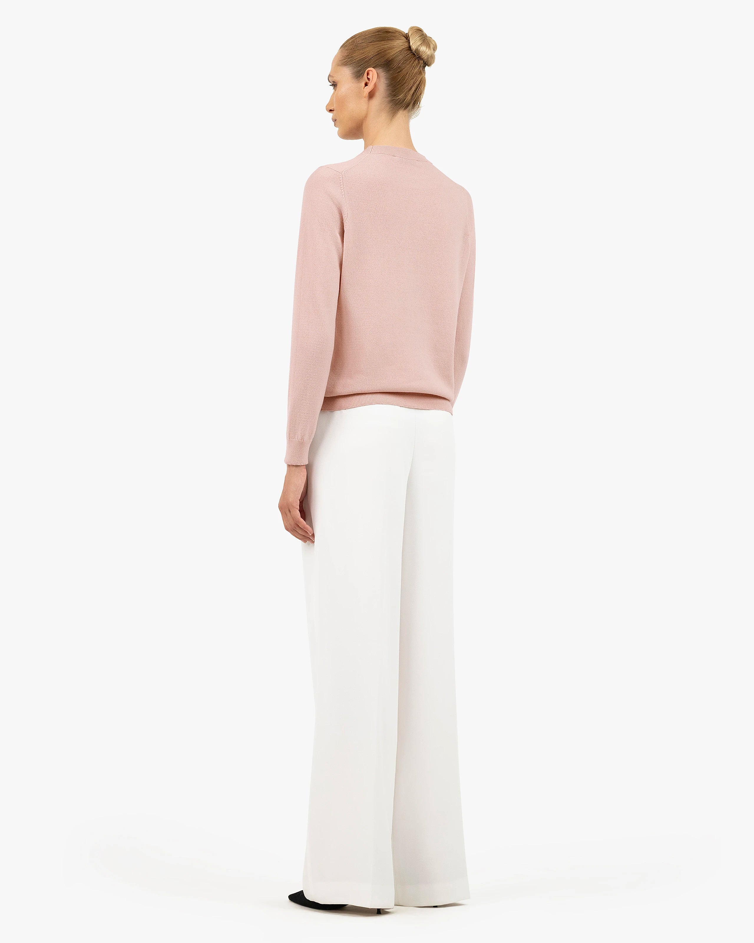 Women's Tribeca Crew Neck Sweater - Rose Cashmere