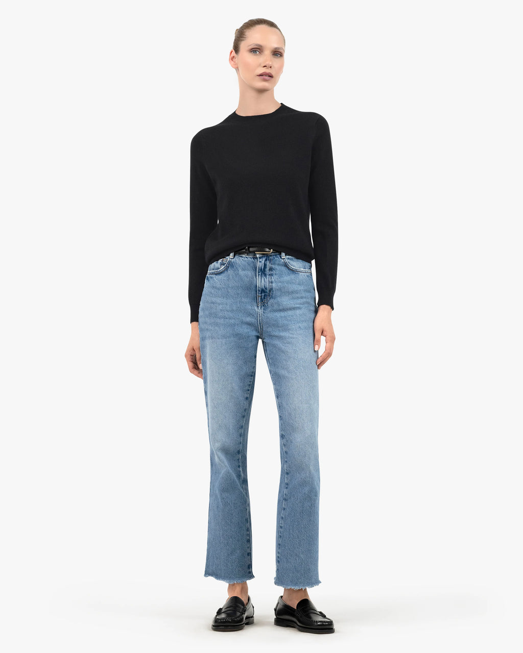 Women's Tribeca Crew Neck Sweater - Black Cashmere
