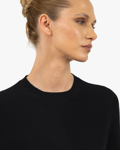Women's Tribeca Crew Neck Sweater - Black Cashmere