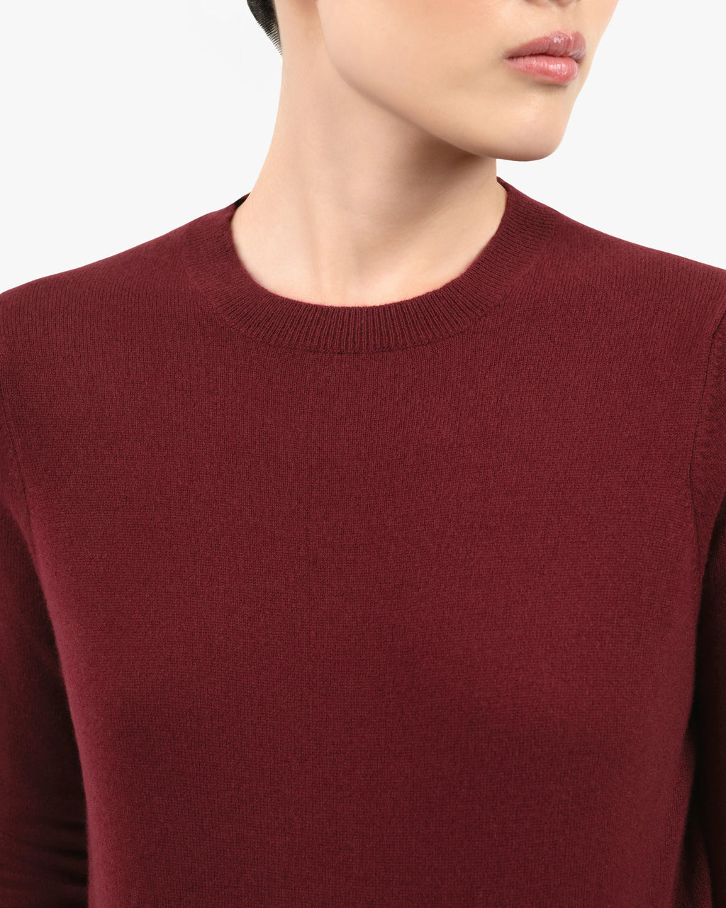 Women's Tribeca Crew Neck Sweater - Bordeaux Cashmere