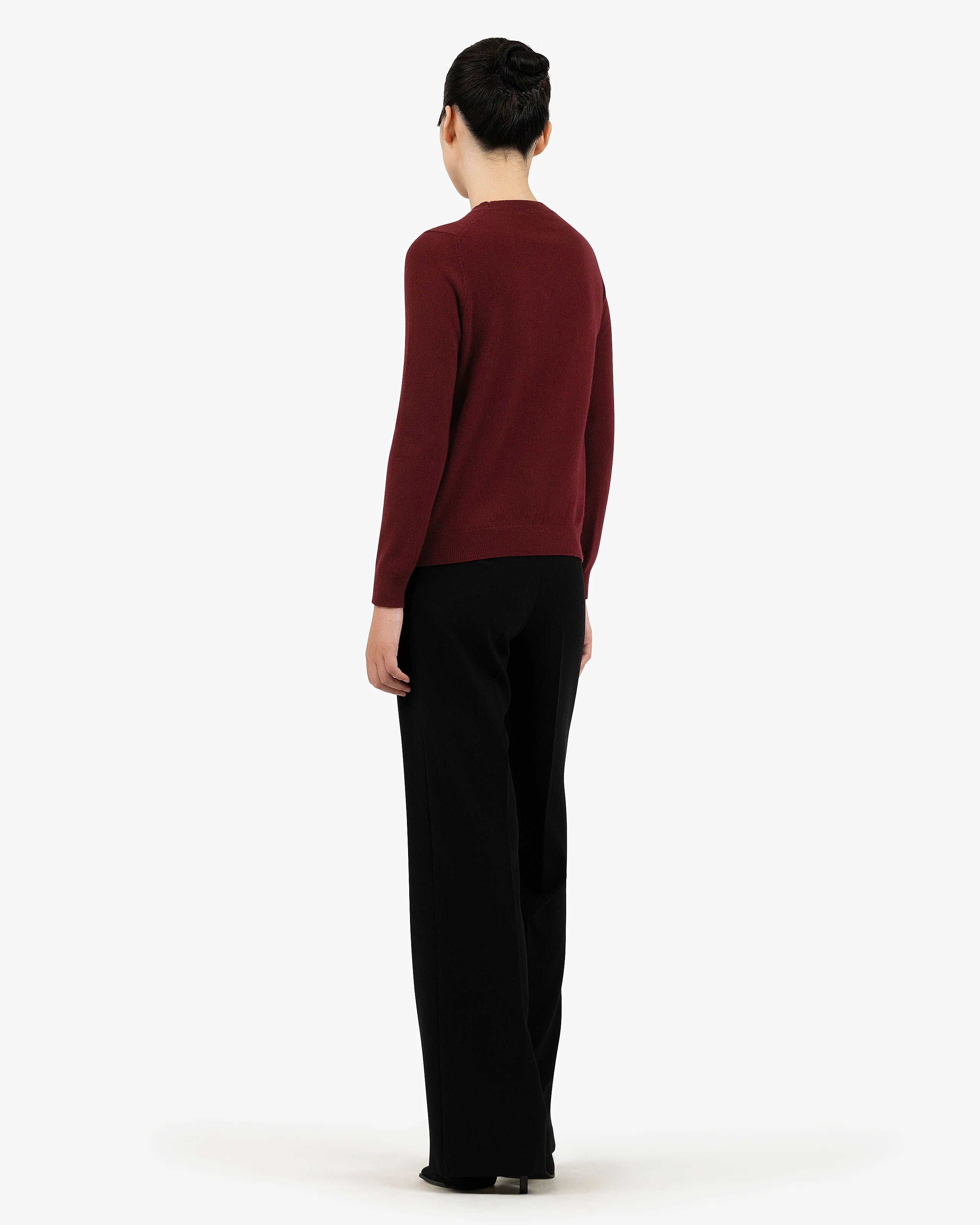 Women's Tribeca Crew Neck Sweater - Bordeaux Cashmere