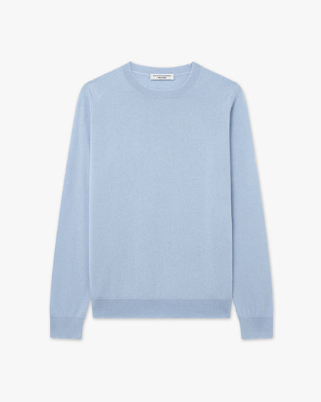 Women's Tribeca Crew Neck Sweater - Light Blue Cashmere