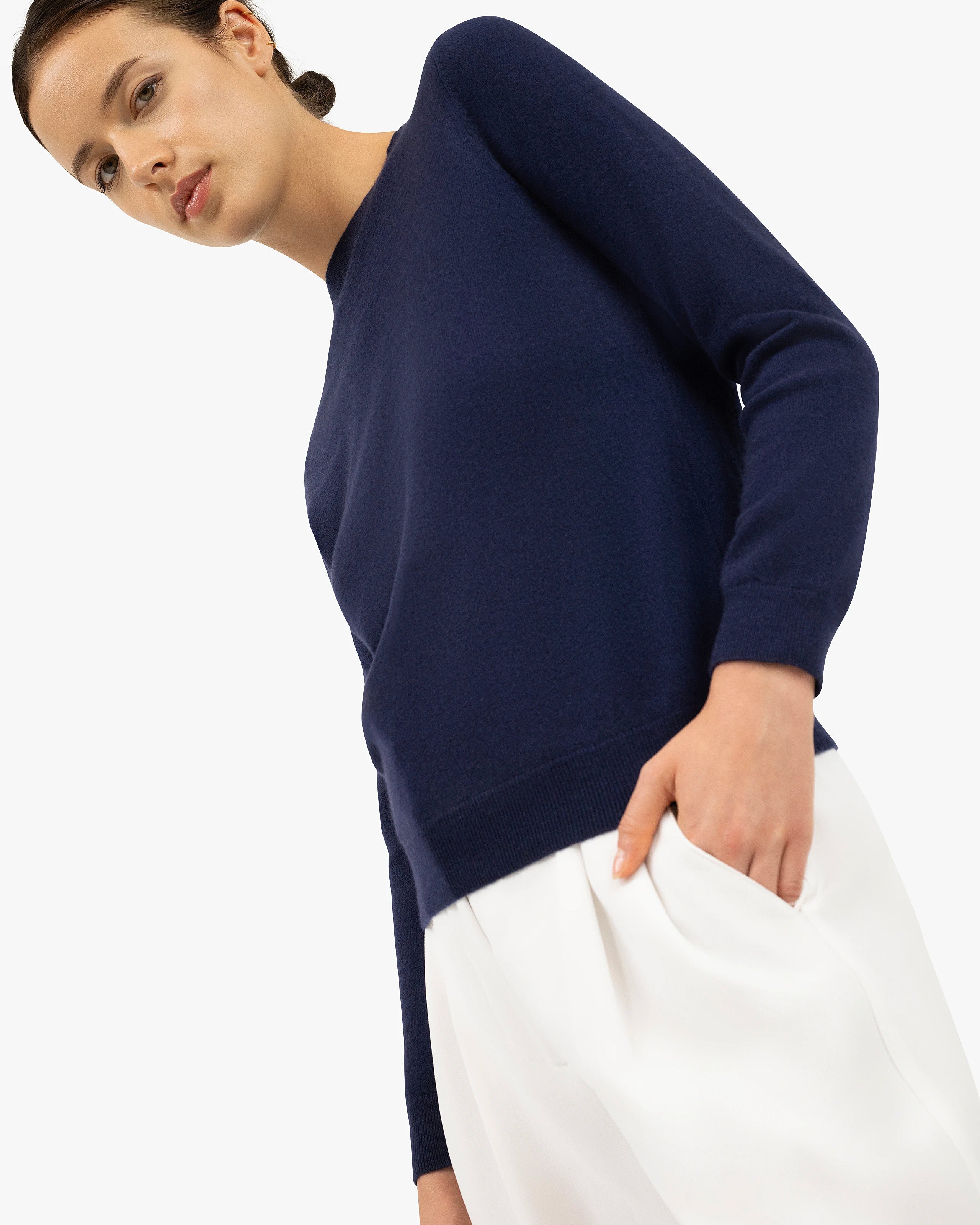Women's Tribeca Crew Neck Sweater - Blue Cashmere