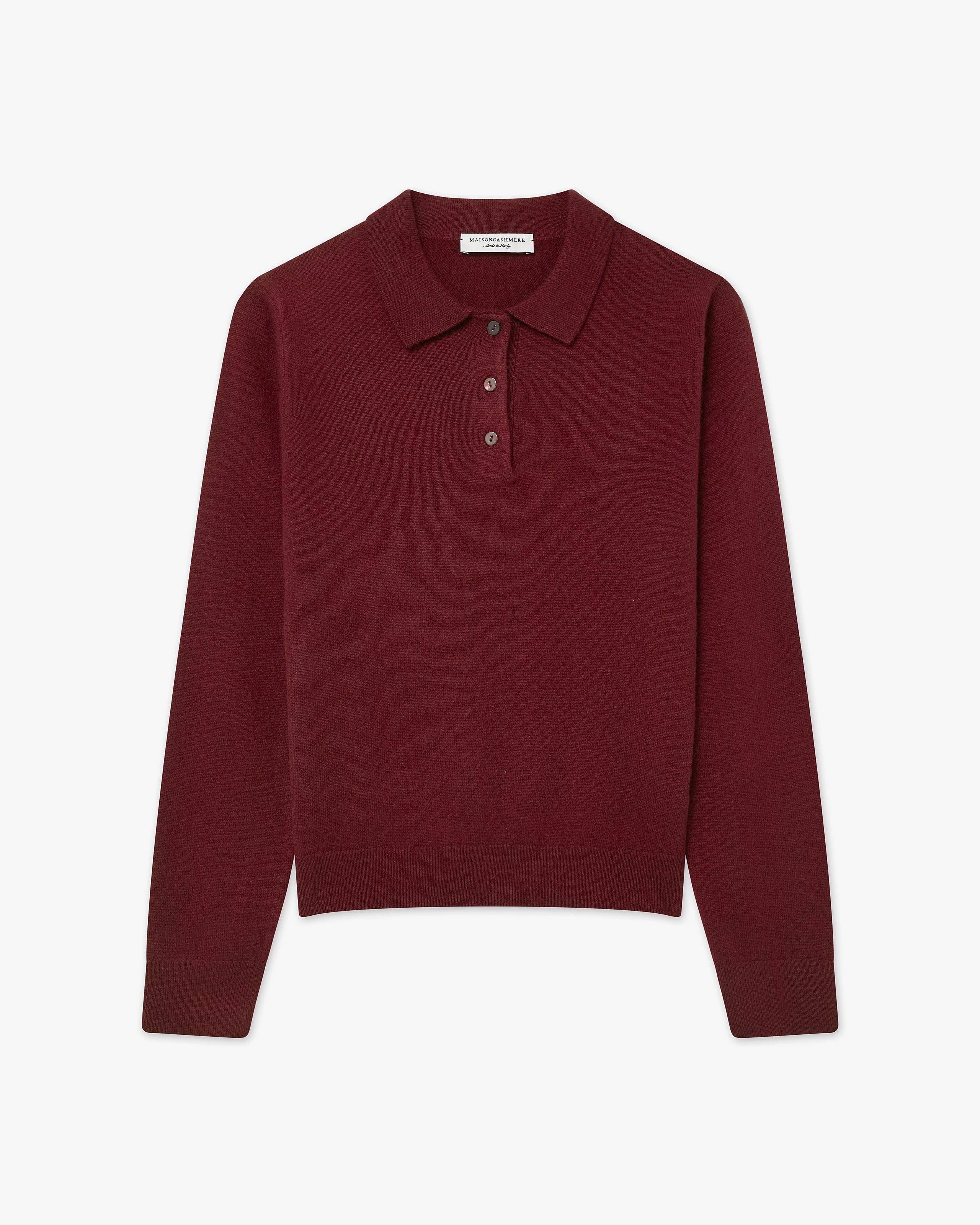 Women's Tribeca Polo Sweater - Bordeaux Cashmere