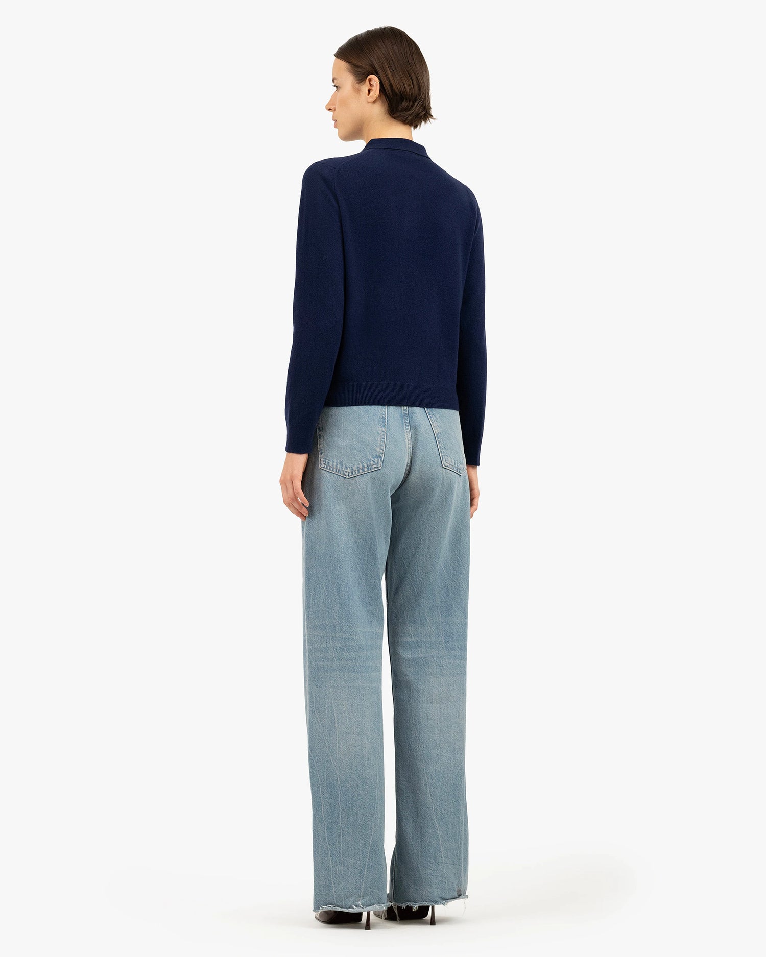 Women's Tribeca Polo Sweater - Blue Cashmere