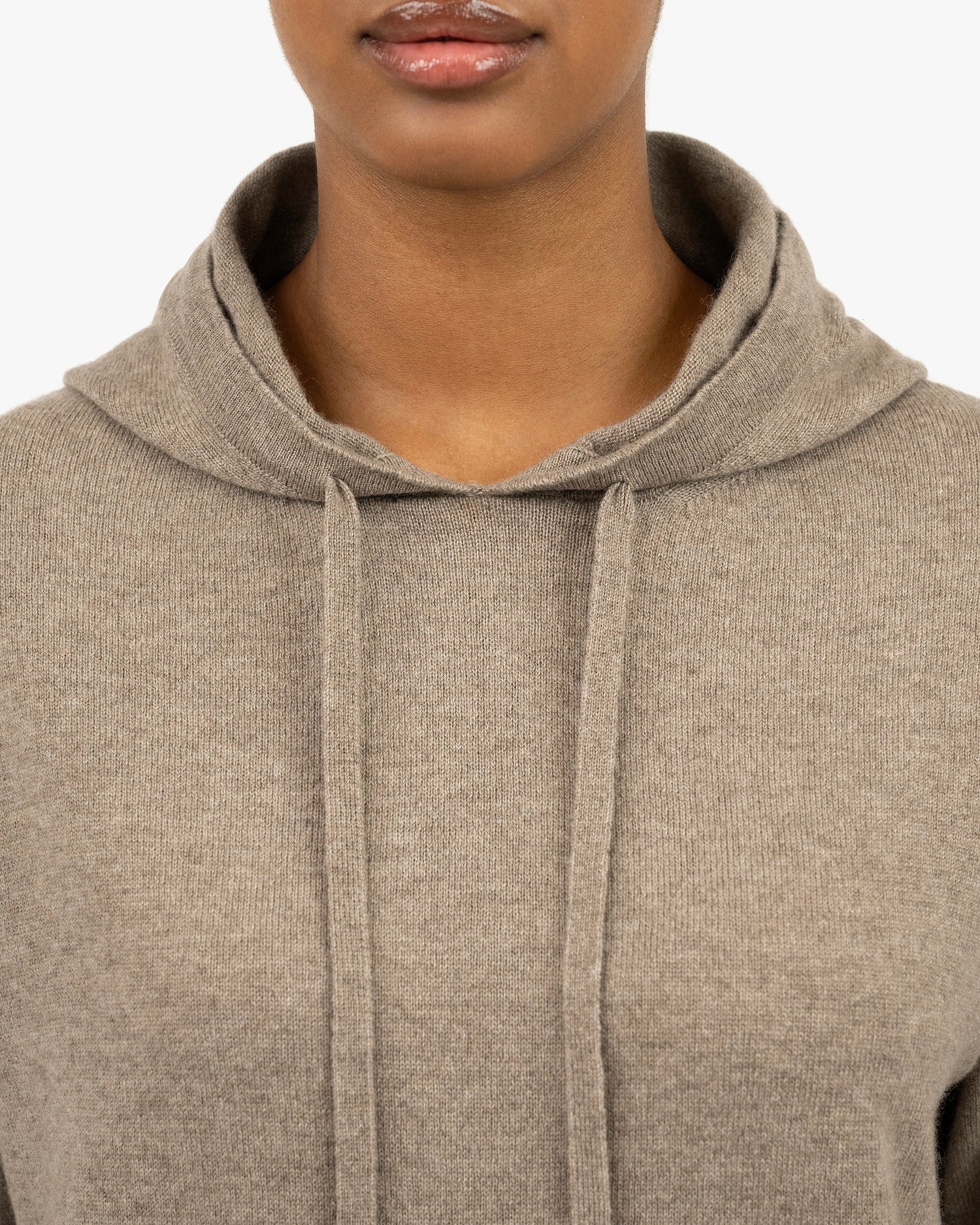 Kaschmir Kapuzenpullover Cashmere Pullover Damen Taupe PULLOVER