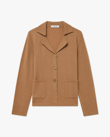 Women's Siena Wool-Cashmere Blazer Camel MaisonCashmere