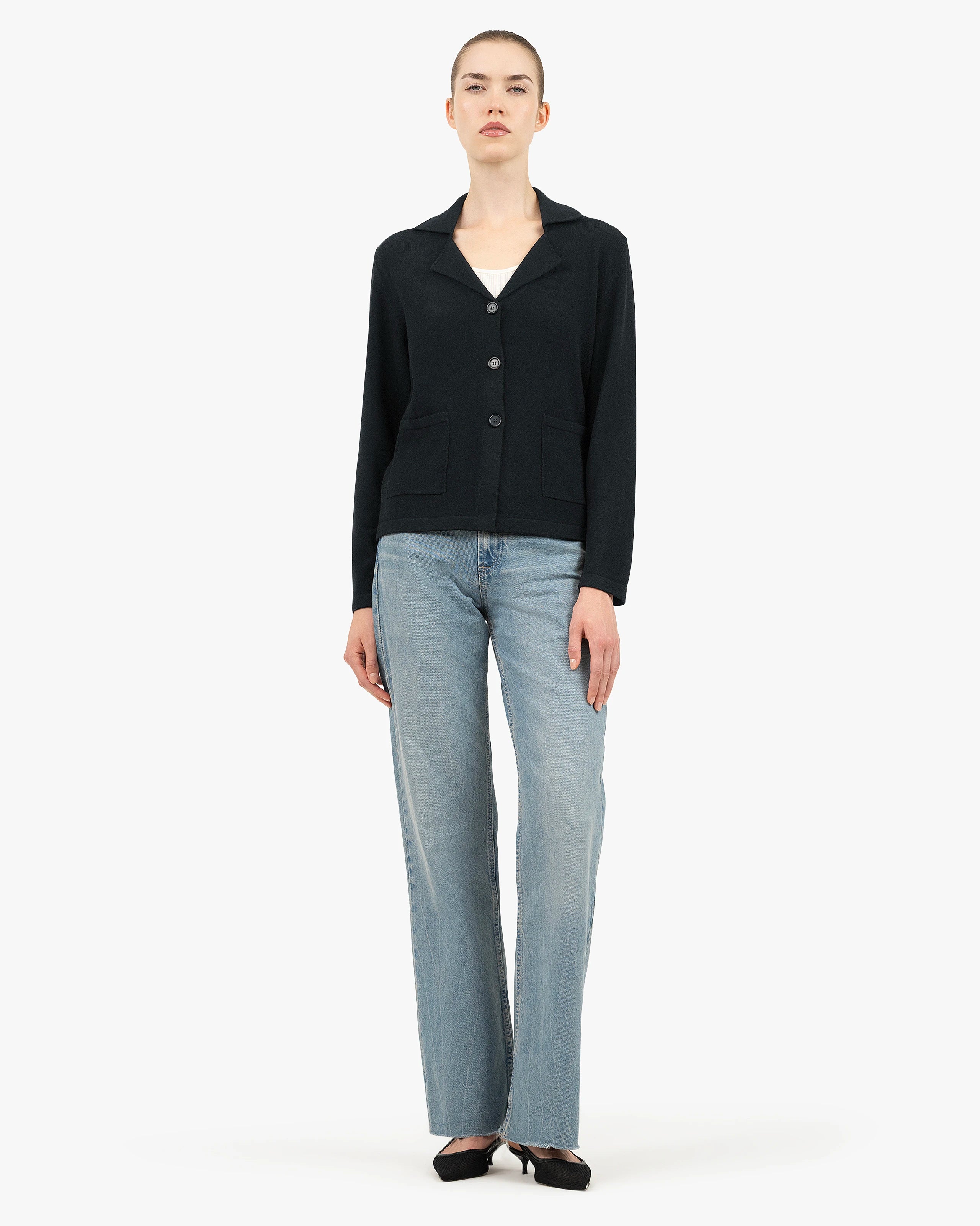 Siena Knit Blazer - Black Merino / Cashmere