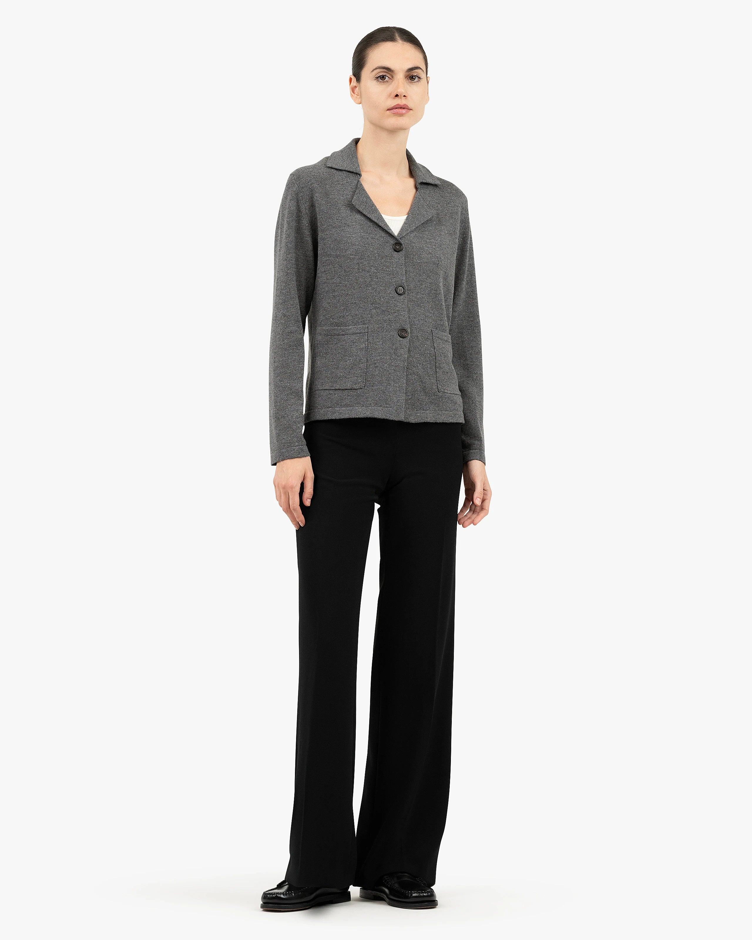 Siena Knit Blazer - Medium Grey Merino / Cashmere