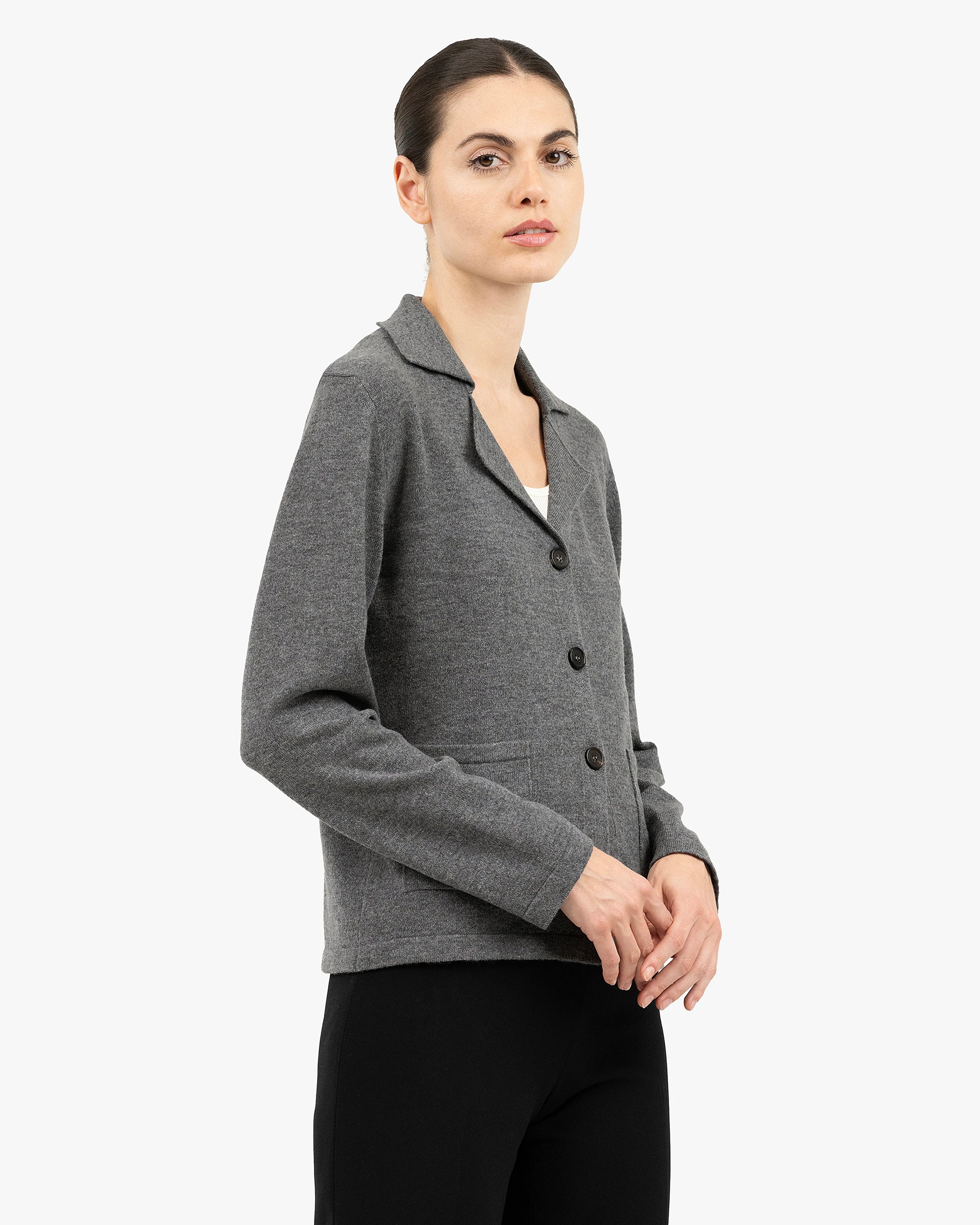 Siena Knit Blazer - Medium Grey Merino / Cashmere