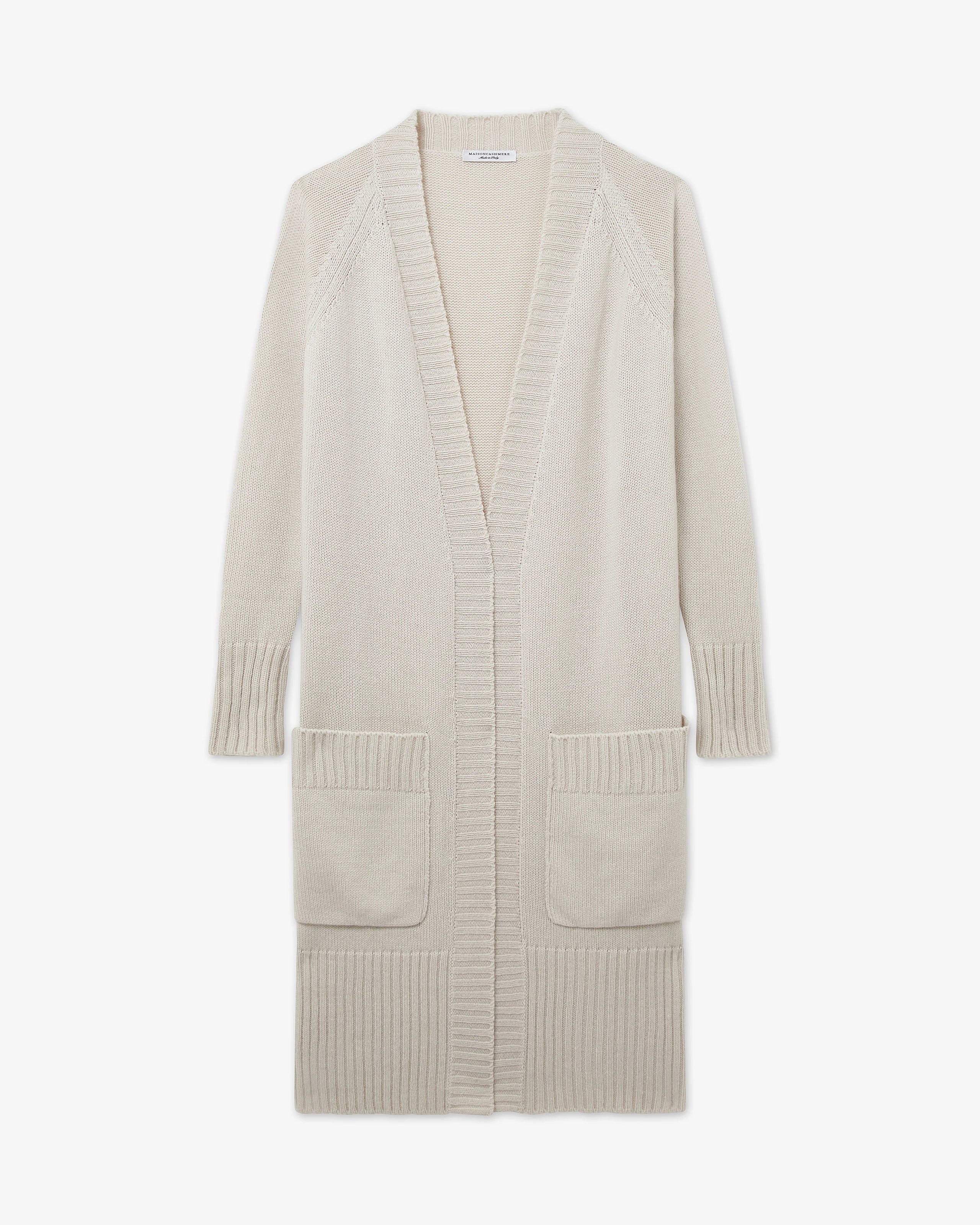 Dalmar Long Cardigan - White Merino / Cashmere
