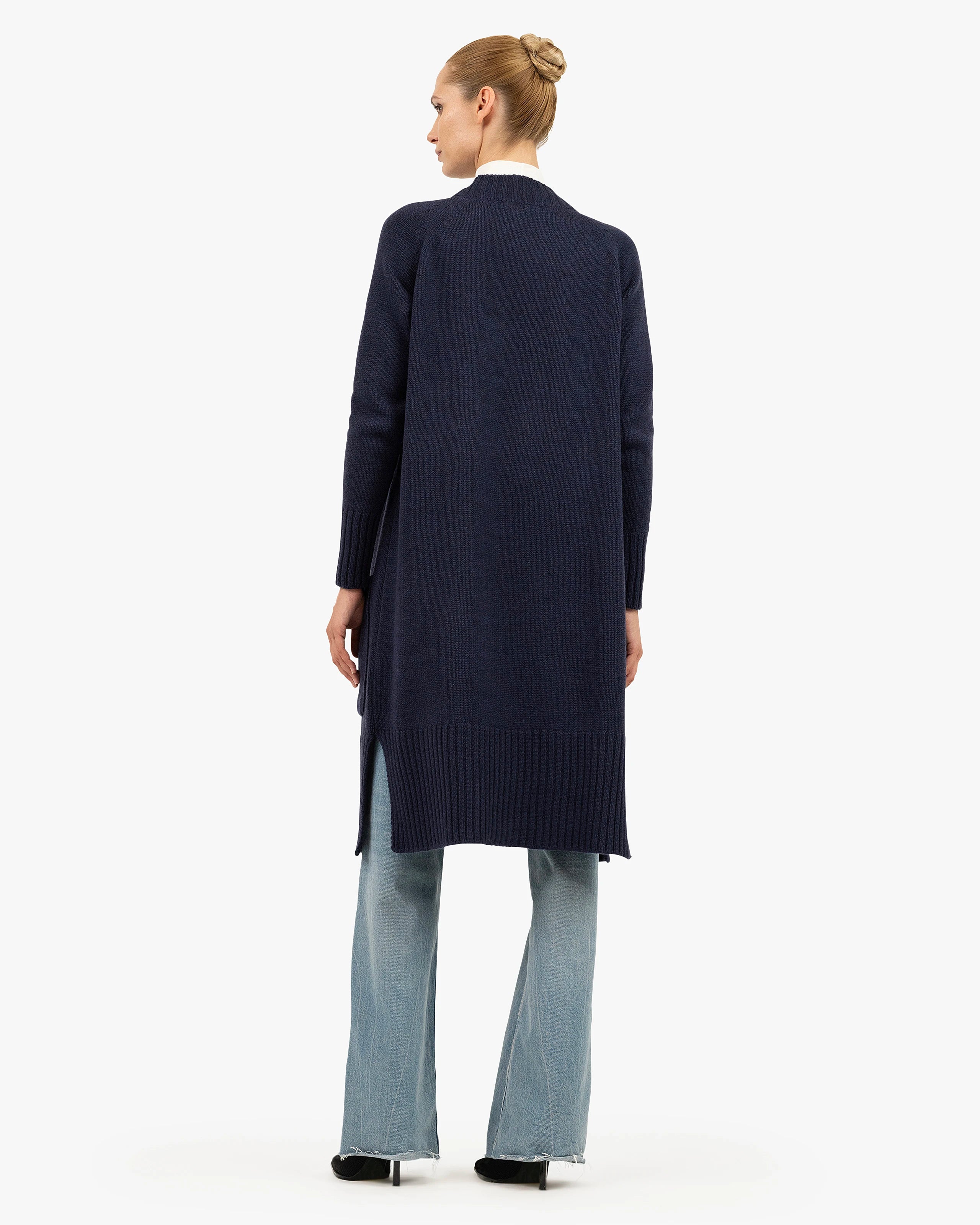 Dalmar Long Cardigan - Blue Merino / Cashmere