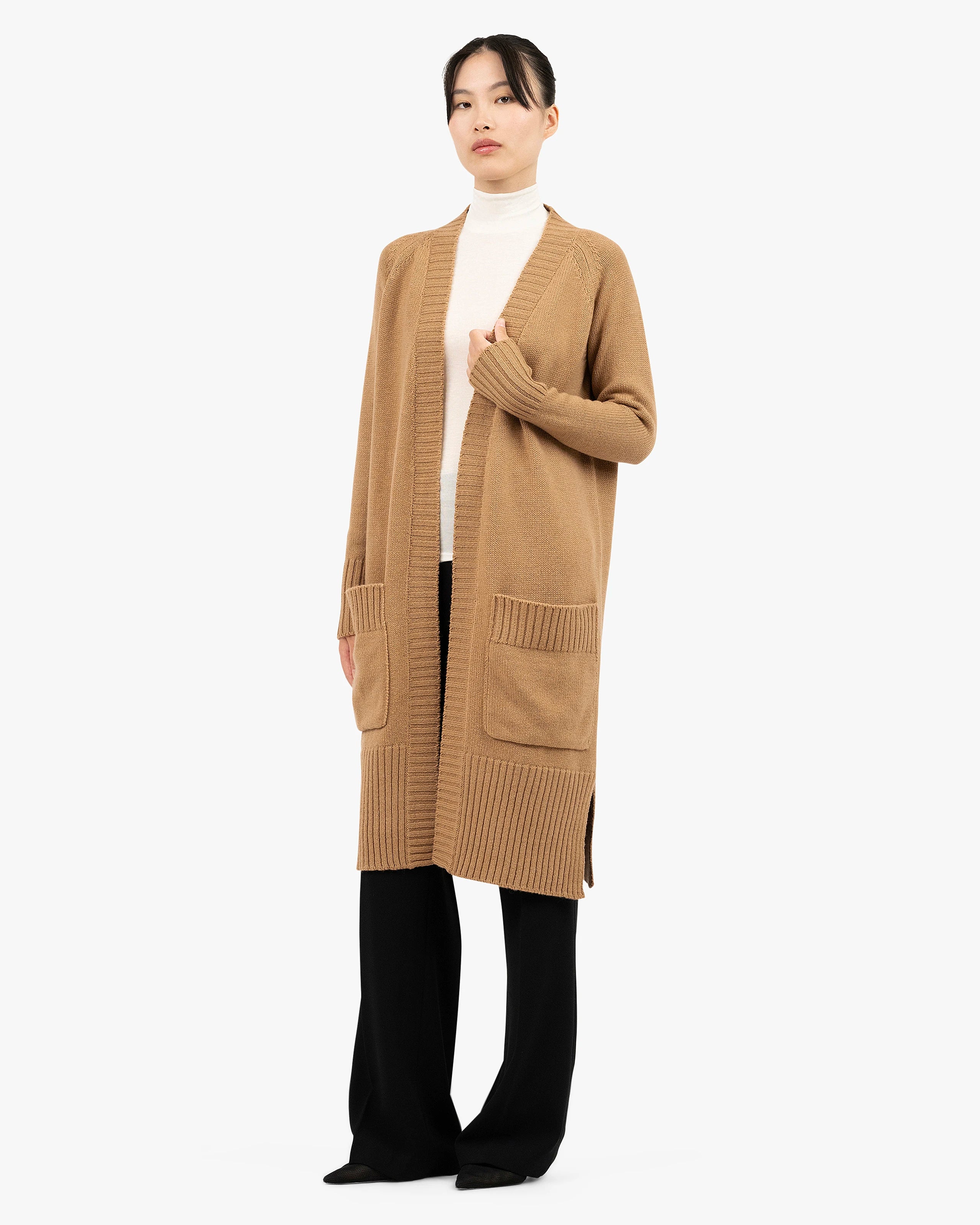 Dalmar Long Cardigan - Camel Merino / Cashmere