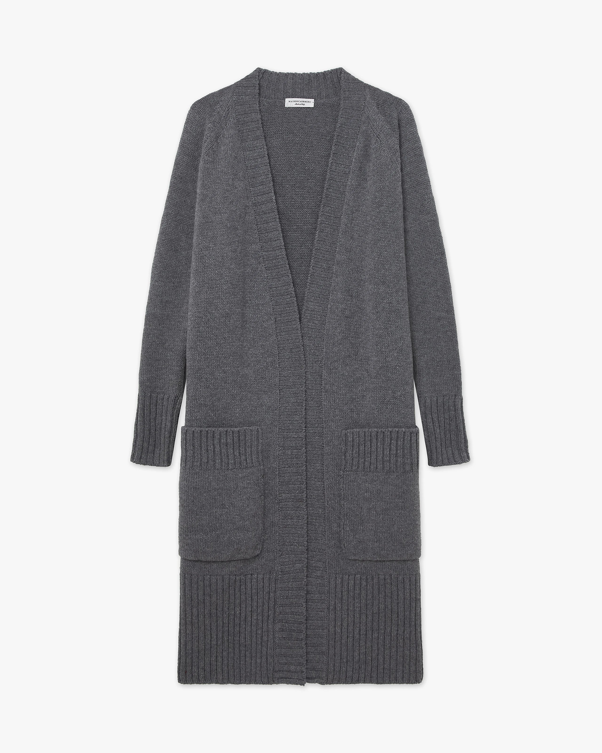 Dalmar Long Cardigan - Medium Grey Merino / Cashmere