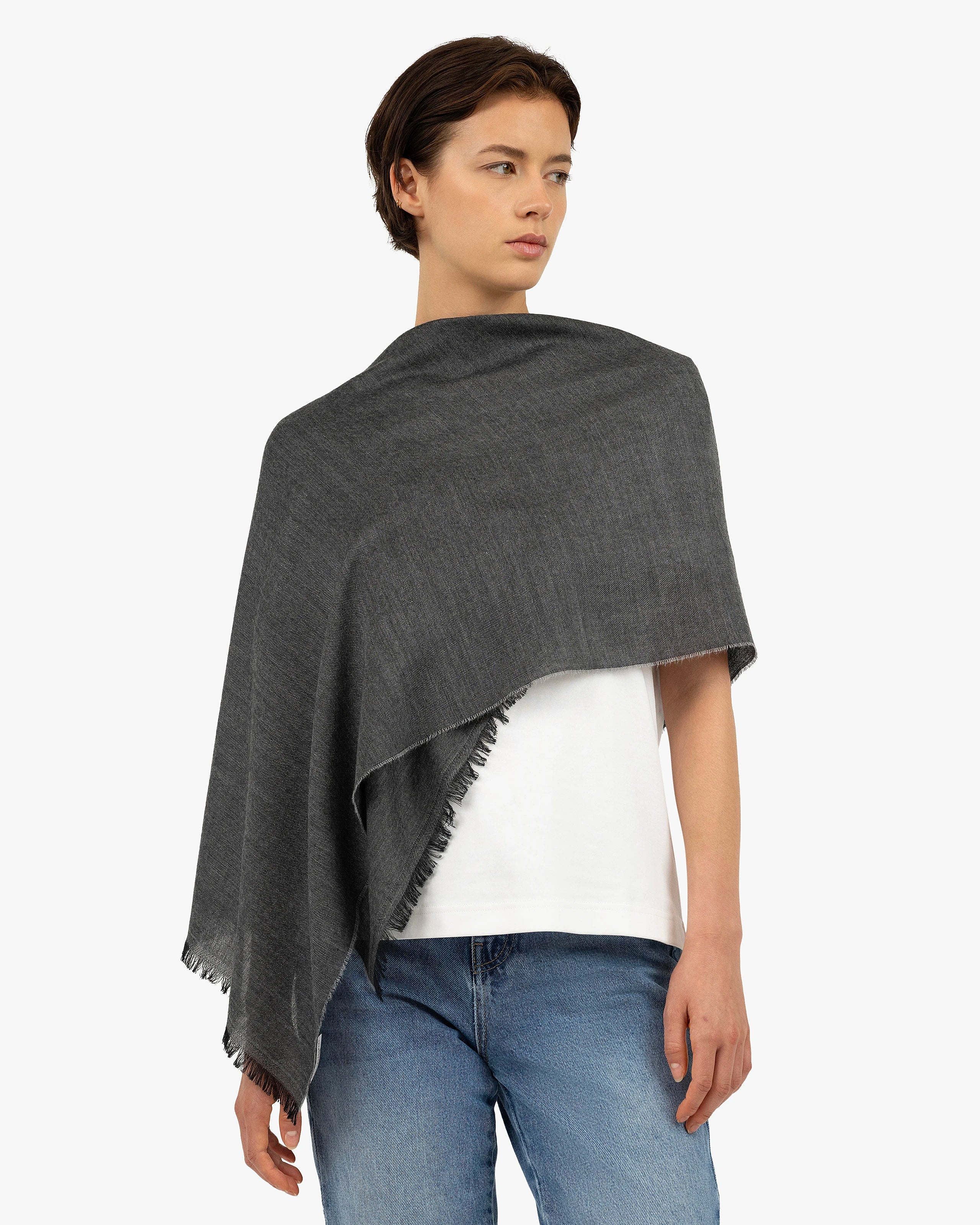 Positano Wrap - Grey Cashmere / Seta